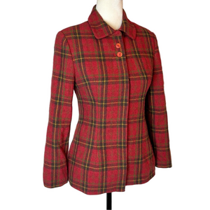 Kiro vintage red plaid wool blazer